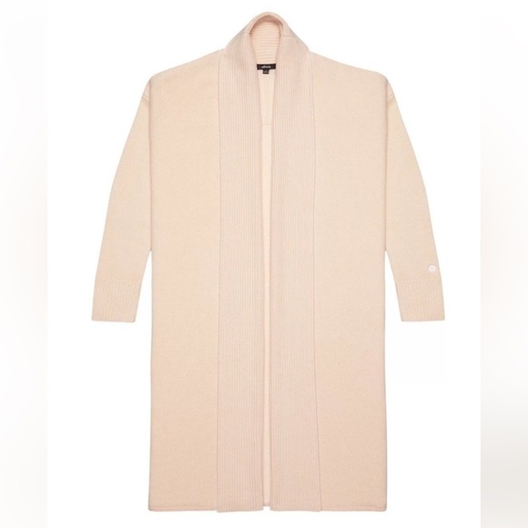 Allbirds Ivory Wool Cardi Long Merino Wool Duster Cardigan Shawl Collar S M New - Picture 3 of 12